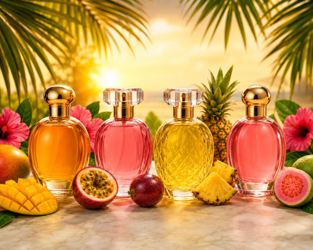 Perfumes Inspirados em Frutas Tropicais: Aromas Exóticos e Luxuosos em Novidades Perfumes Inspirados em Frutas Tropicais